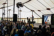 Partikelfysiker Troels C. Petersen åbnede Bloom School i 2019 med fortællingen "Fra Big Bang til det moderne menneske". Fotograf: Malthe Ivarsson.